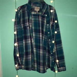 plaid long sleeve button up